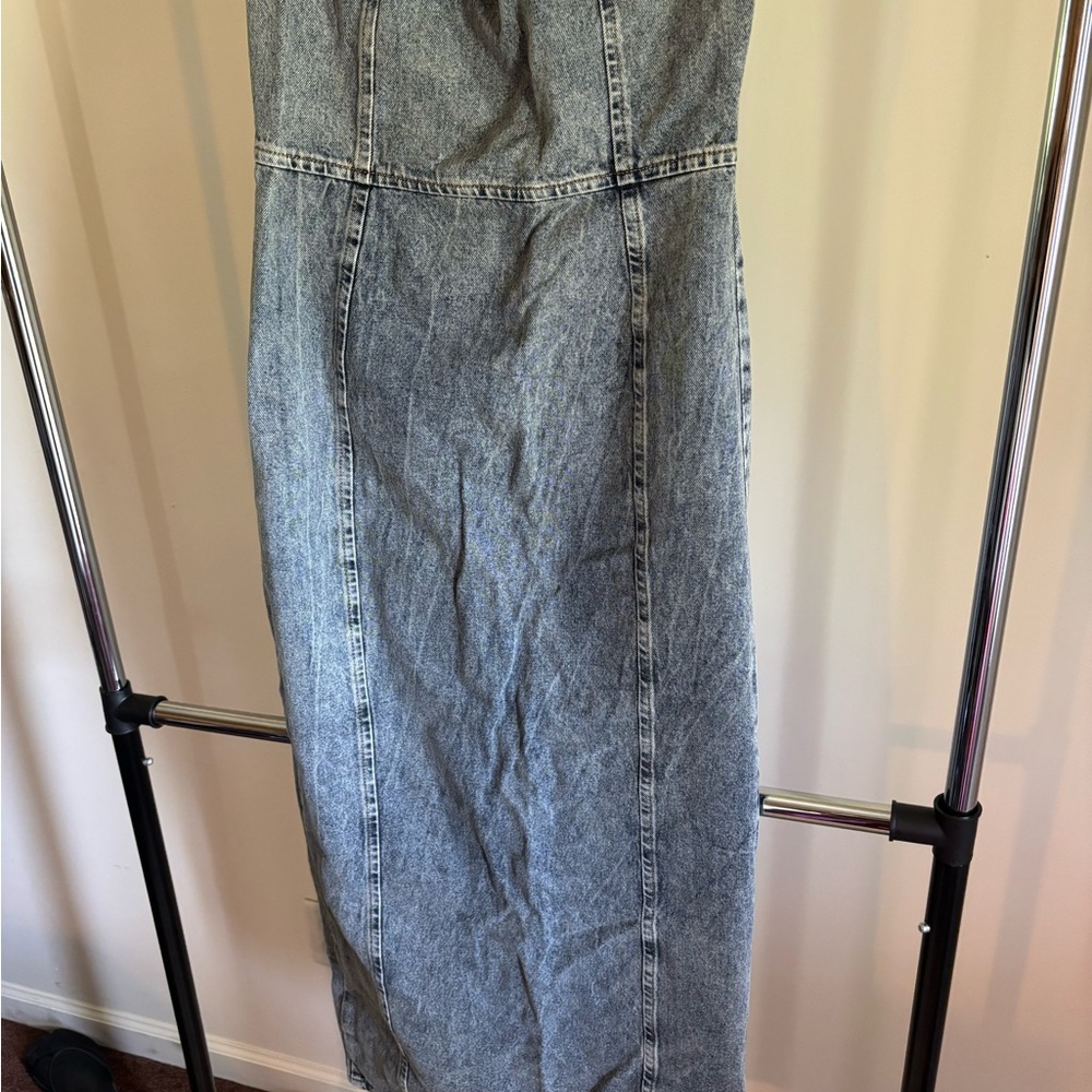 PrettyLittleThing Light Blue Denim Maxi Skirt